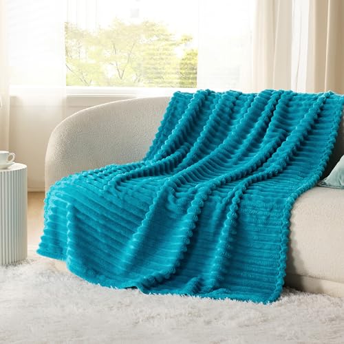 Soft Twin Blanket for Bed Decor Gifts Teal 60"x80" (Teal / Twin)