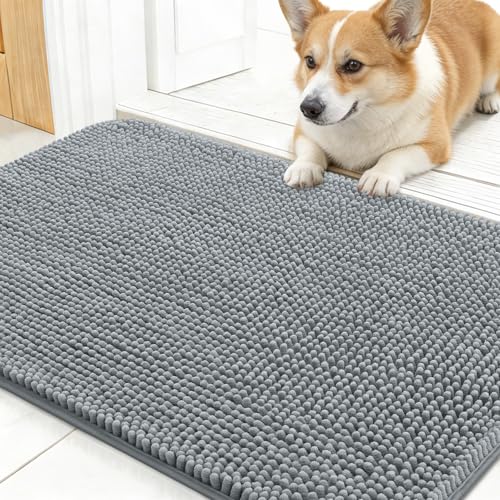 Dog Door Mat for Muddy Paws 24x16 (Grey / 24" X 16")