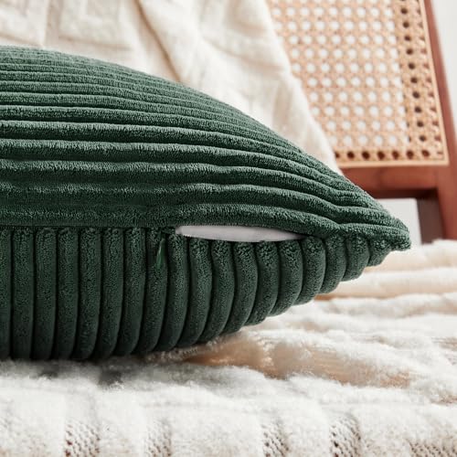 Set of 2 Dark Green Decorative Throw Pillow Covers 20x20 Inch for Living Room Couch Bed (Dark Green / 20" x 20" (Pack of 2))