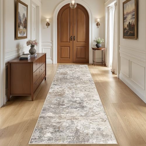 3x10 Washable Runner Rug for Hallway (Brown Grey / 3' x 10' (Runner))