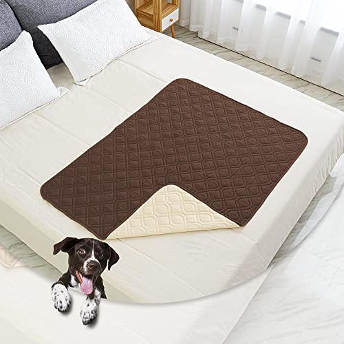Waterproof Dog Bed Cover Pet Blanket for Furniture Bed Couch Sofa Reversible (40x50 Inch (Pack of 1) / Chocolate+beige)