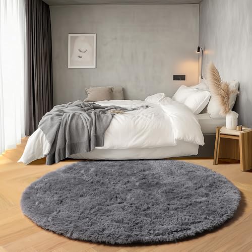 Grey Round Area Rugs 5ft (Grey / 5' (Round))