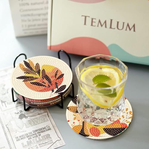 Diamond Art Coasters Kit (Abstract Plants)