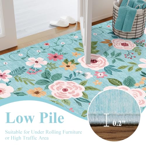 5x7 Area Rugs (Teal / 5' x 7' (Rectangular))