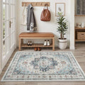 Area Rug 3x5 Washable Vintage Entry Rugs for Bedroom (Blue / 3' x 5' (Rectangular))