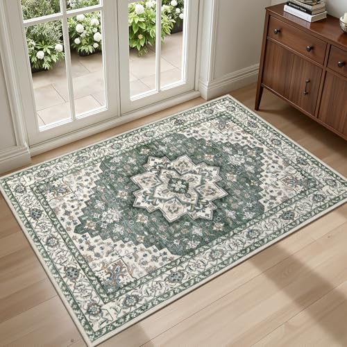 2x3 Area Rugs Living Room (Green Ivory / 2' x 3' (Rectangular))