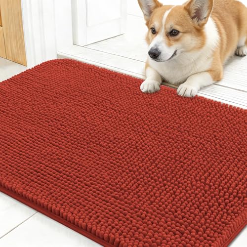 Dog Door Mat for Muddy Paws 24x16 (Maple Red / 24" X 16")