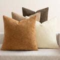 Soft Decorative Chenille Fall Pillow Covers Brown 20x20 Pack of 4 (20" x 20" (Pack of 4) / Brown)