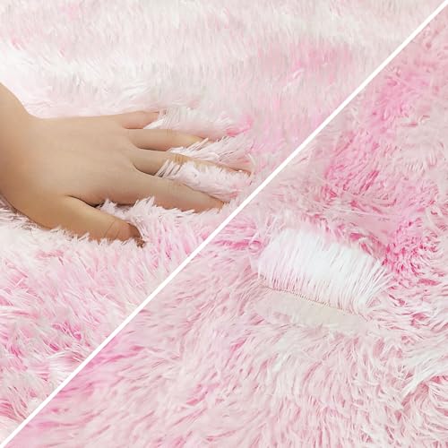 Small Area Rug for Bedroom 3x5ft Mini Tie (Tie-dyed Pink / 3' x 5' (Rectangular))
