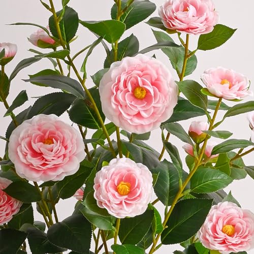 2 Pack 38" Artificial Camellia Tree (Pink / 38 inch×2)
