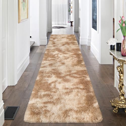 Super Soft Fluffy Living Room Area Rugs 2x8 ft Tie (Tie-dyed Beige / 2' x 8' (Runner))