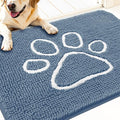 Dog Door Mat for Muddy Paws 32x20 (Airy Blue and White / 32" X 20")