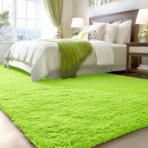 Area Rugs for Living Room Bedroom (4x5.9 Ft / Lime Green)