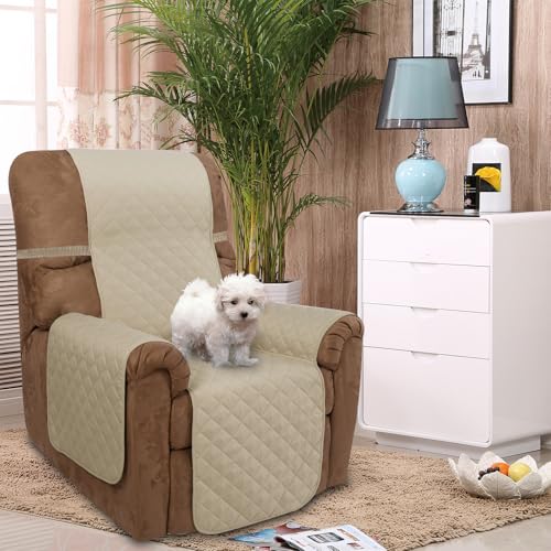 Reversible Recliner Chair Covers (Sand/Beige / 28''recliner-oversized)