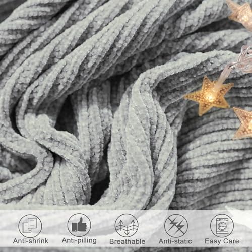 Throw Blanket for Couch (F-light Grey / 50*60'')