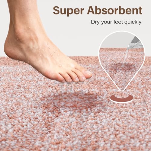 60x24 Long Bathroom Rugs Non Slip Washable (Pink / 2' x 5' (Rectangular))
