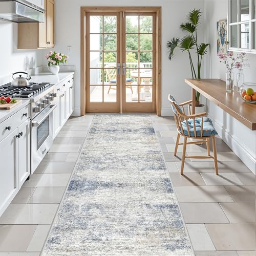 2'6 x 8' Runner Rug Non Slip (Blue/Brown/Ivory / 2'6" x 8' (Runner))