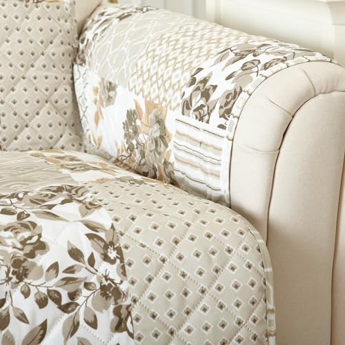 Reversible Patchwork Recliner Cover (Recliner / Patchwork - Taupe)