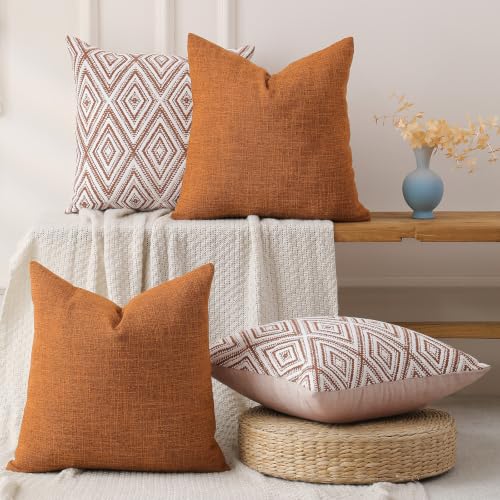 Throw Pillow Covers 18x18 (Golden Brown / 18" x 18" (Pack of 4))
