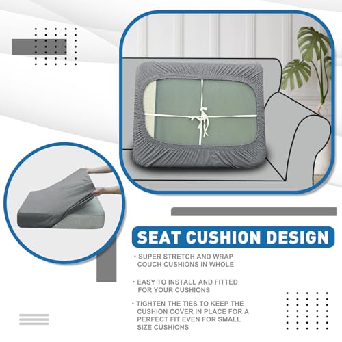 1 Piece Stretch Couch Cushion Covers Individual Sofa Slipcovers (Single Seat Cushion/Backrest / Light Gray（big Sale))