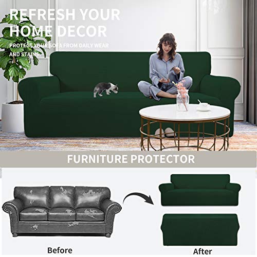 Stretch Oversized Chair Slipcover with Arm Washable Dark Green (Small-XL Chair / Dark Green)