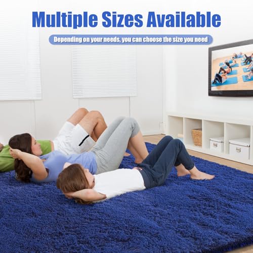 Ultra Soft Fluffy Area Rugs for Bedroom Living Room (Blue / 10' x 14' (Rectangular))