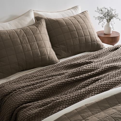 HOME Chunky Chenille Knit Throw Blanket (Mocha Brown / 108" X 92")