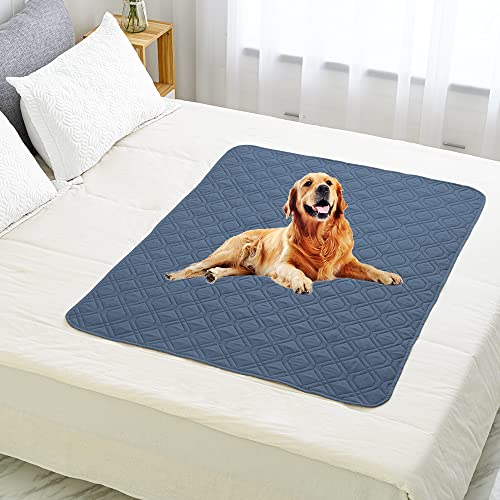 Waterproof Blanket Reversible Dog Bed Cover Pet Blanket for Furniture Bed Couch Sofa (40x50 Inch (Pack of 1) / Navyblue)