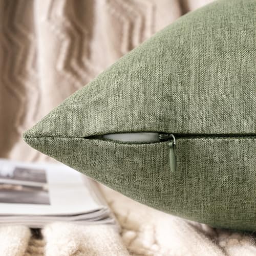 Decorative Outdoor Pillow Covers Lumbar Waterproof 12x20 Gray Green (20" x 12" (Pack of 2) / Gray Green)