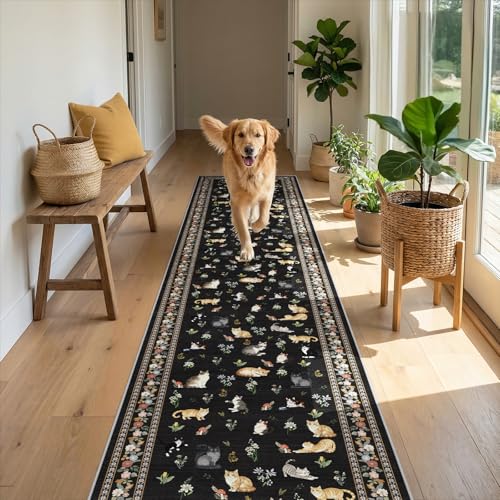 2x10 Washable Hallway Runner Rug (Black / 2x10)