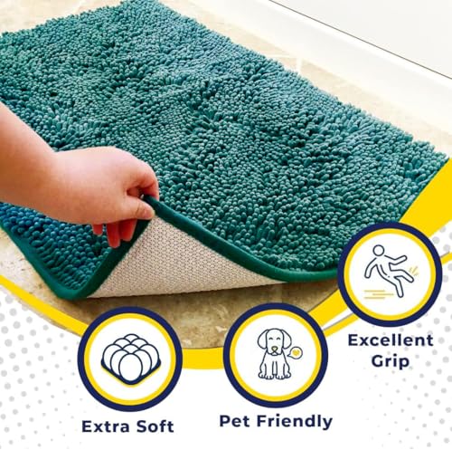 Super Water Absorbent Door Mat Indoor (Teal / 24" x 36")