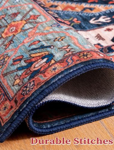 2'6"x14' Washable Non Slip Boho Runner Rug for Hallway (Rust/Multi / 2'6" x 14' (Runner))