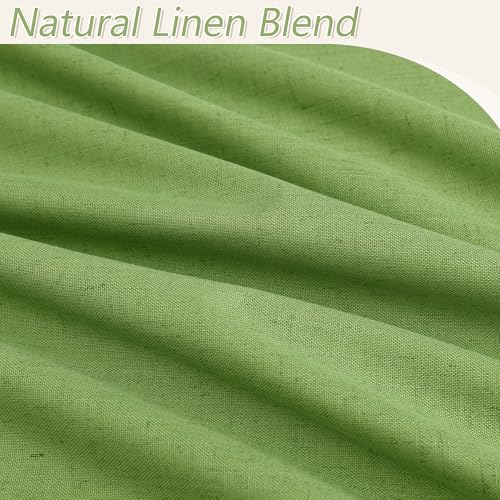 100% Blackout Curtains 90 Inch Length 2 Panels Set for Living Room Bedroom Back Tab Thermal Insulated Black Out Linen Drapes Room Darkening Lime Green (Lime Green / 52"W x 90"L (Pack of 2))