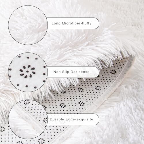 Soft Area Rugs for Bedroom Living Room Plush Fluffy Rug 9x12 (Cream / 9' x 12' (Rectangular))