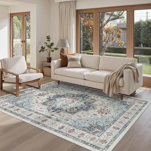 Area Rug 3x5 Washable Vintage Entry Rugs for Bedroom (Blue / 3' x 5' (Rectangular))