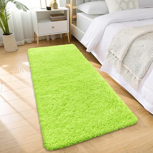 2x6 Machine Washable Runner Rugs for Hallway (2x6 Ft / Lime Green)