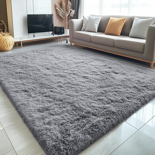 10x12 Machine Washable Large Area Rugs for Living Room (10x12 Ft / Light Grey)