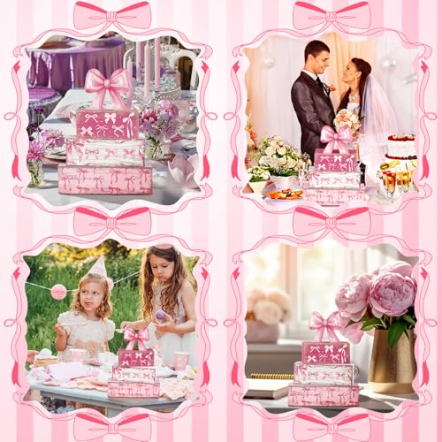 4 Pcs Pink Bow Table Decorations (Pink Bow)