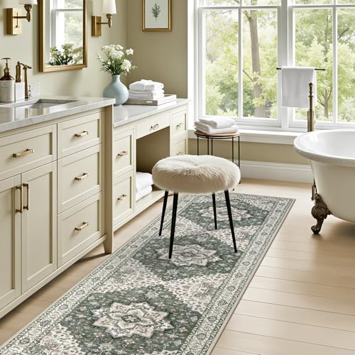 Hallway Runner Rug (Green Ivory / 2'6" x 8' (Runner))