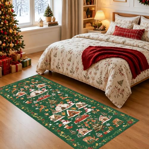 Washable Christmas Rug Runner 2x6 (2' x 6' (Rectangular) / Xmas/Green)