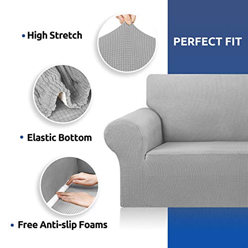 Stretch Oversized Couch Covers for Sofa Slipcover (Silver / X-Large)