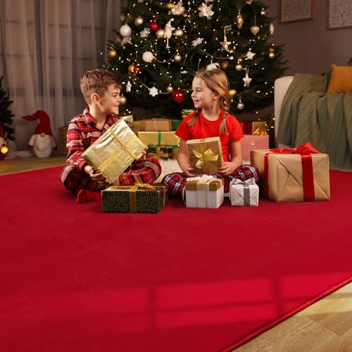 4x4 Square Area Rugs for Bedroom Living Room (4' x 4' (Square) / Red)