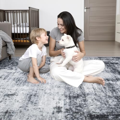 9x12 Area Rug Living Room Rug (Dark Black / 9' x 12' (Rectangular))