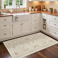 Washable Area Rug 2x4 (Beige/Blue / 2' x 4' (Rectangular))