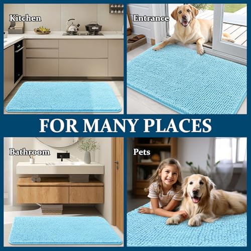 Dog Door Mat for Muddy Paws 59x35 (Blue / 59" X 35")