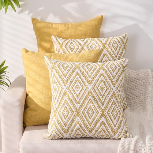 Throw Pillow Covers 18x18 (Ochre / 18" x 18" (Pack of 4))