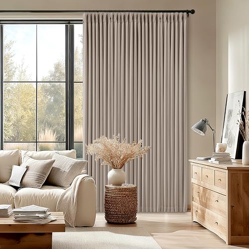 70 Inch Wide Blackout Pinch Pleat Curtains 108 Inches Long Burlywood Birch (Burlywood Birch / 70"W x 108"L (Pack of 1))