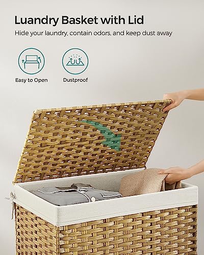 Woven Storage Basket with Lid (105 L / Natural)