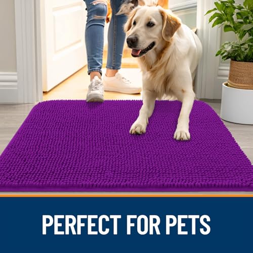 Dog Door Mat for Muddy Paws 30x17 (Purple / 30" X 17")