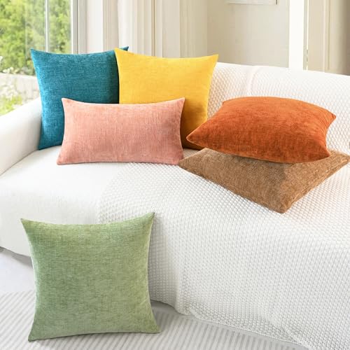 Decorative Couch Throw Pillow Covers 20 X 20 Inches Sage Green (20" x 20" (Pack of 2) / Sage)